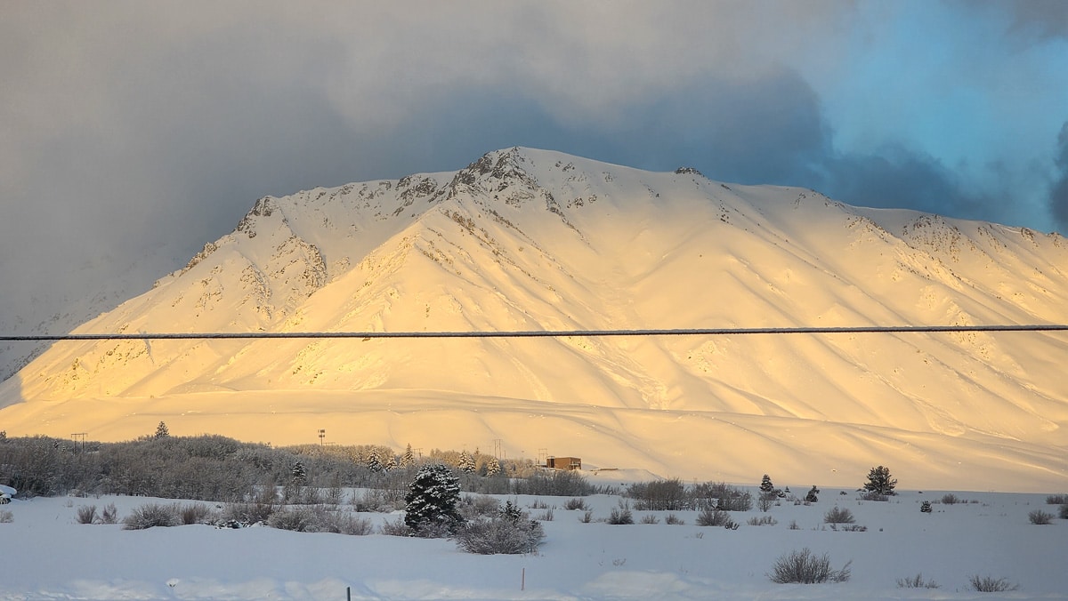 McGee Mountain in the eastern sierra during the winter of 2023.