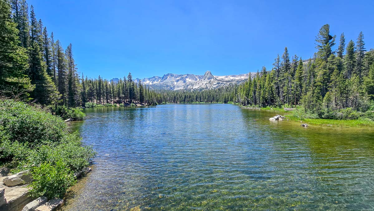 An alpine lake in the Mammoth Lakes area of the Eastern Sierra.