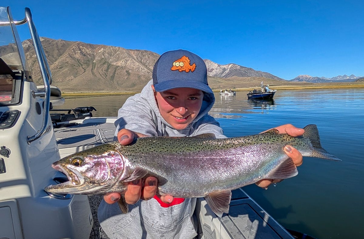 An algae bloom on Crowley Lake near Mammoth Lakes, CA