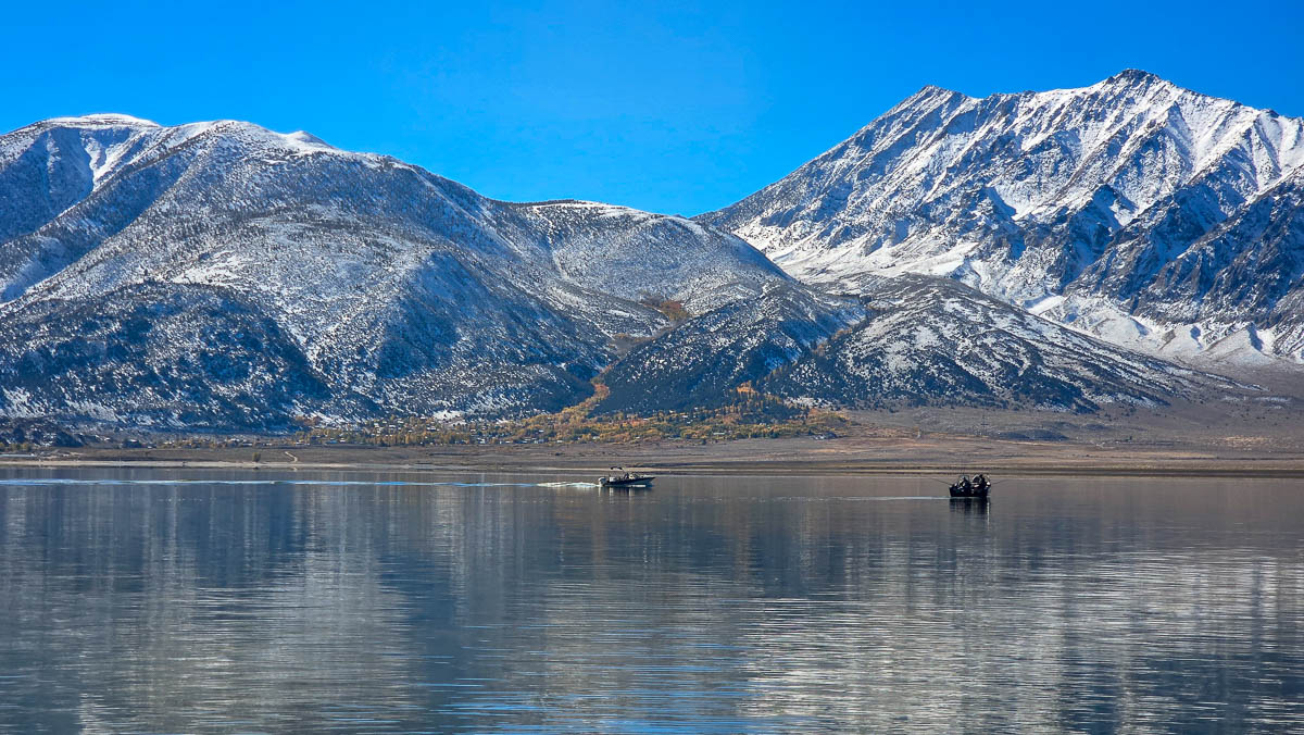 An October look from the marina of Crowley Lake after a fall storm.