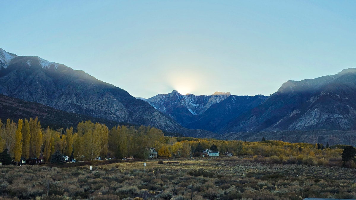 Crowley Lake, CA. at sundown in October.